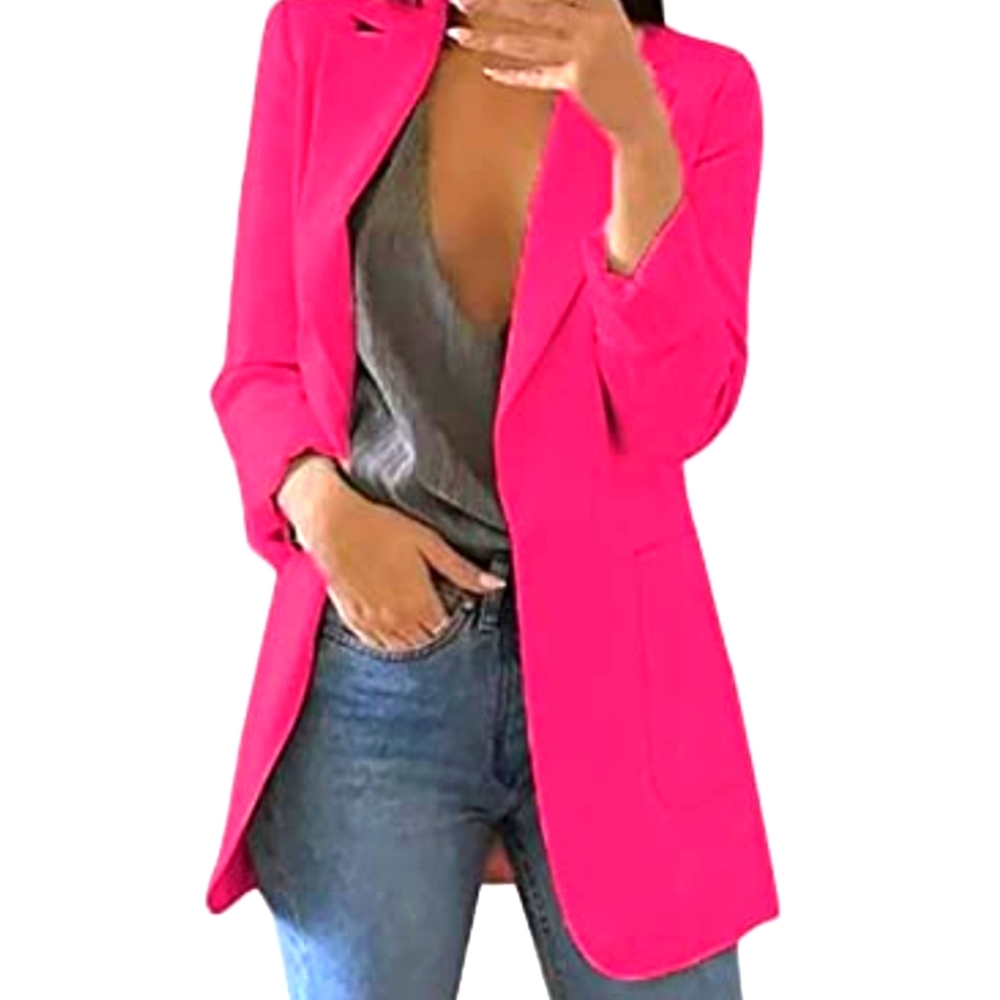 Pink Silk Oversized Boyfriend Blazer